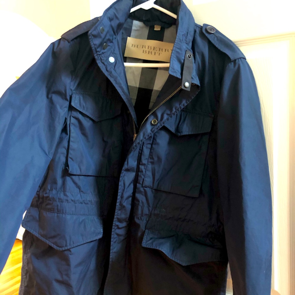 Men’s Burberry Brit Jacket . Sz Med Navy blue